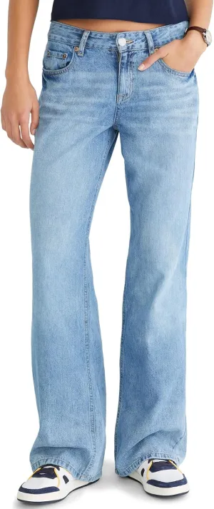 AEROPOSTALE Women's Aero Baggy Wide Leg Light Wash Clean Jean
