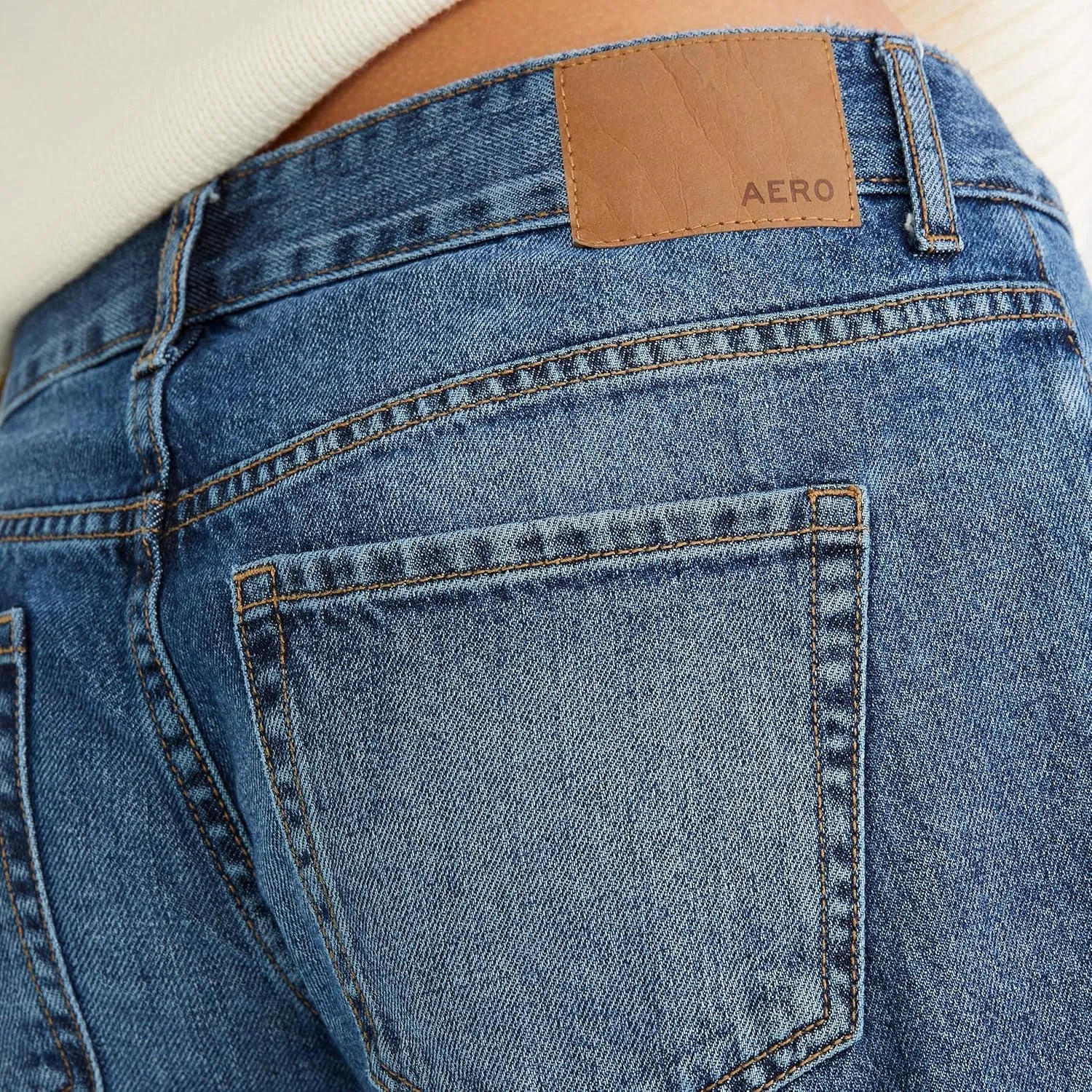 AEROPOSTALE Women's Baggy Wide Leg Dark Wash Clean Jean