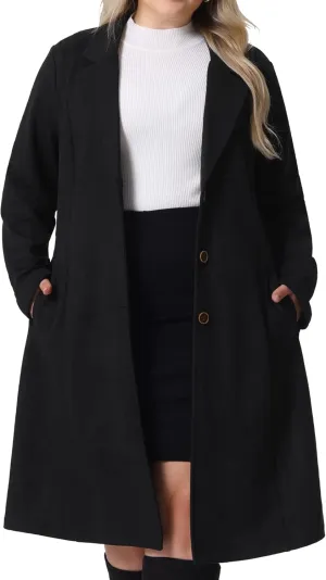 Agnes Orinda Plus Size Faux Suede Trench Jacket For Women Notch Lapel Long Sleeve 2024 Fall Winter Long Jacket