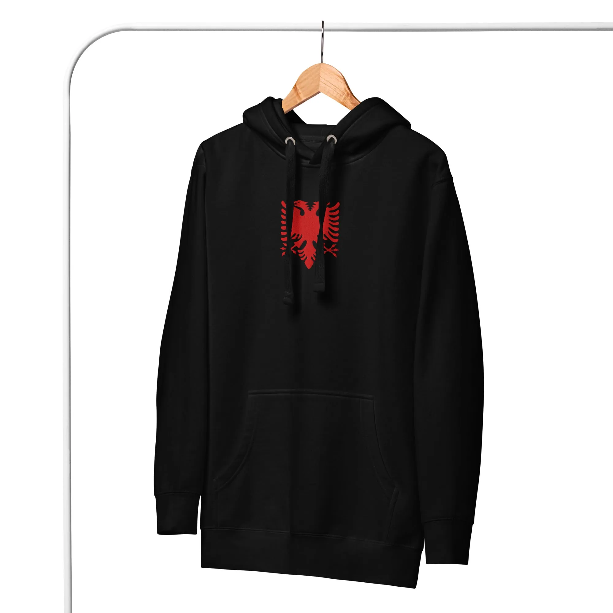 Albanian Eagle Embroidered Hoodie
