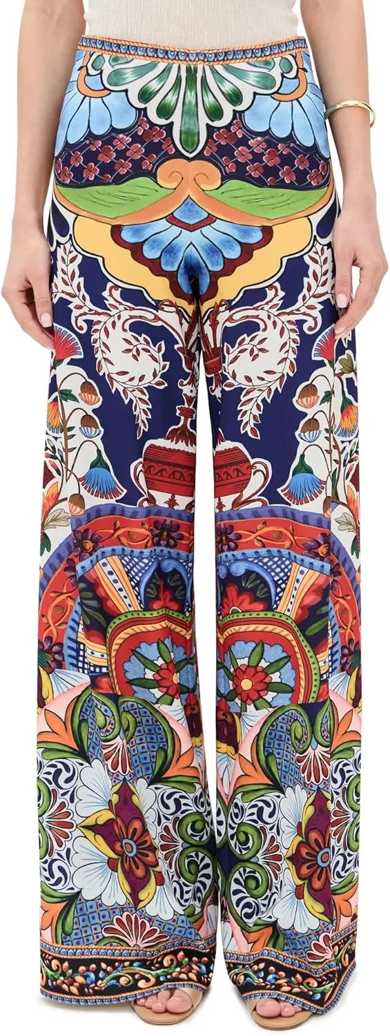 alice   olivia Women's Athena Clean Wide Leg Pants
