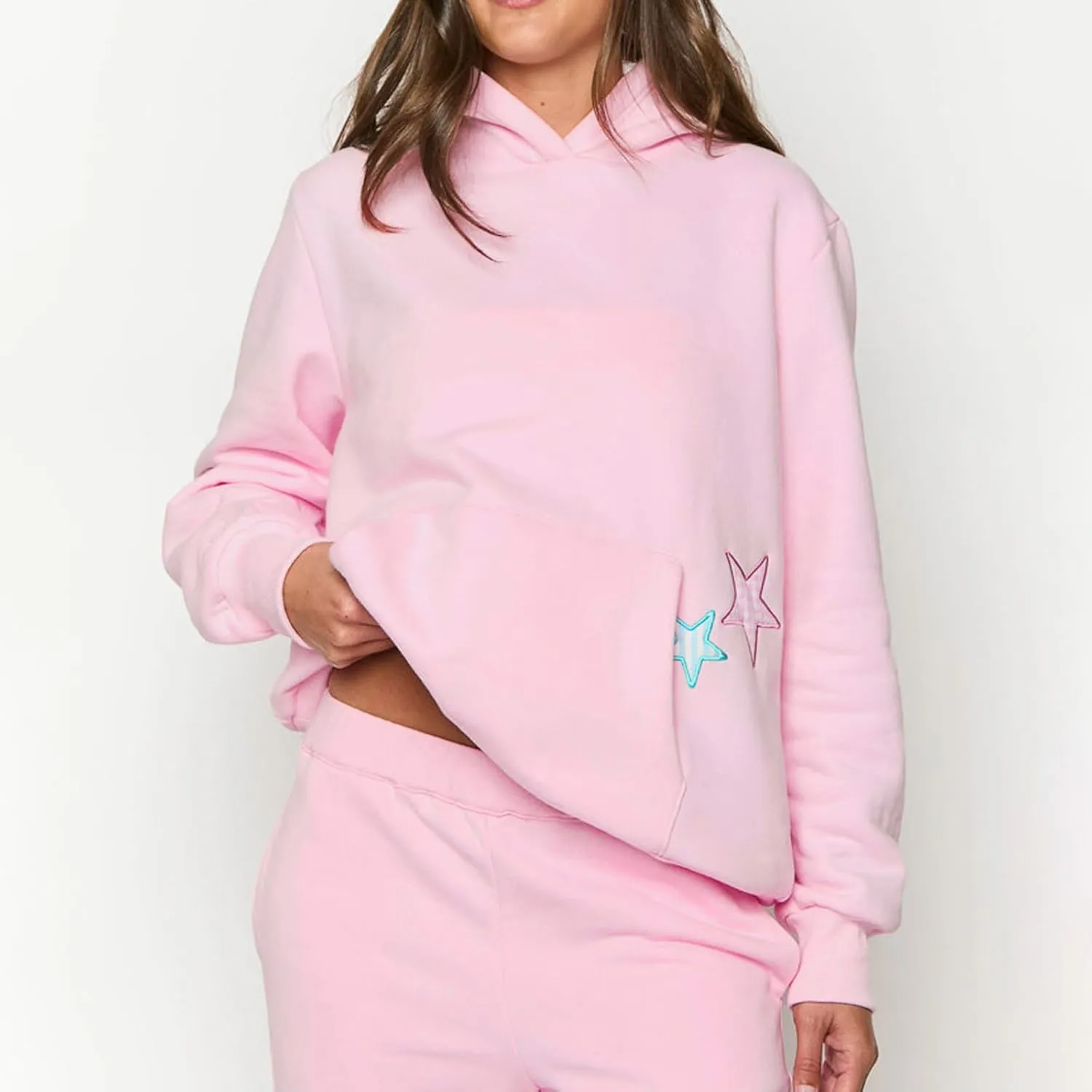 Amiblvowa Preppy Embroidery Graphic Hoodies for Teen Girl Y2K Long Sleeve Oversized Pullover Sweatshirt Top Women Cute Hooded
