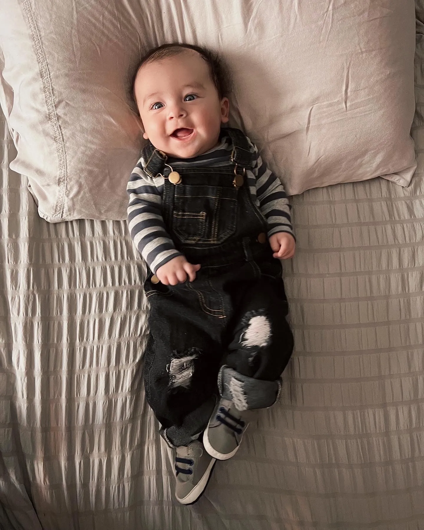 Baby Boy Girl Toddler Ripped Denim Cute Jean Workwear Overalls