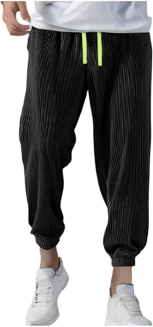 Baggy Sweatpants Men Open Bottom Straight Wide Leg Sweatpants Trendy Casual Yoga Athletic Lounge Pants with Pockets