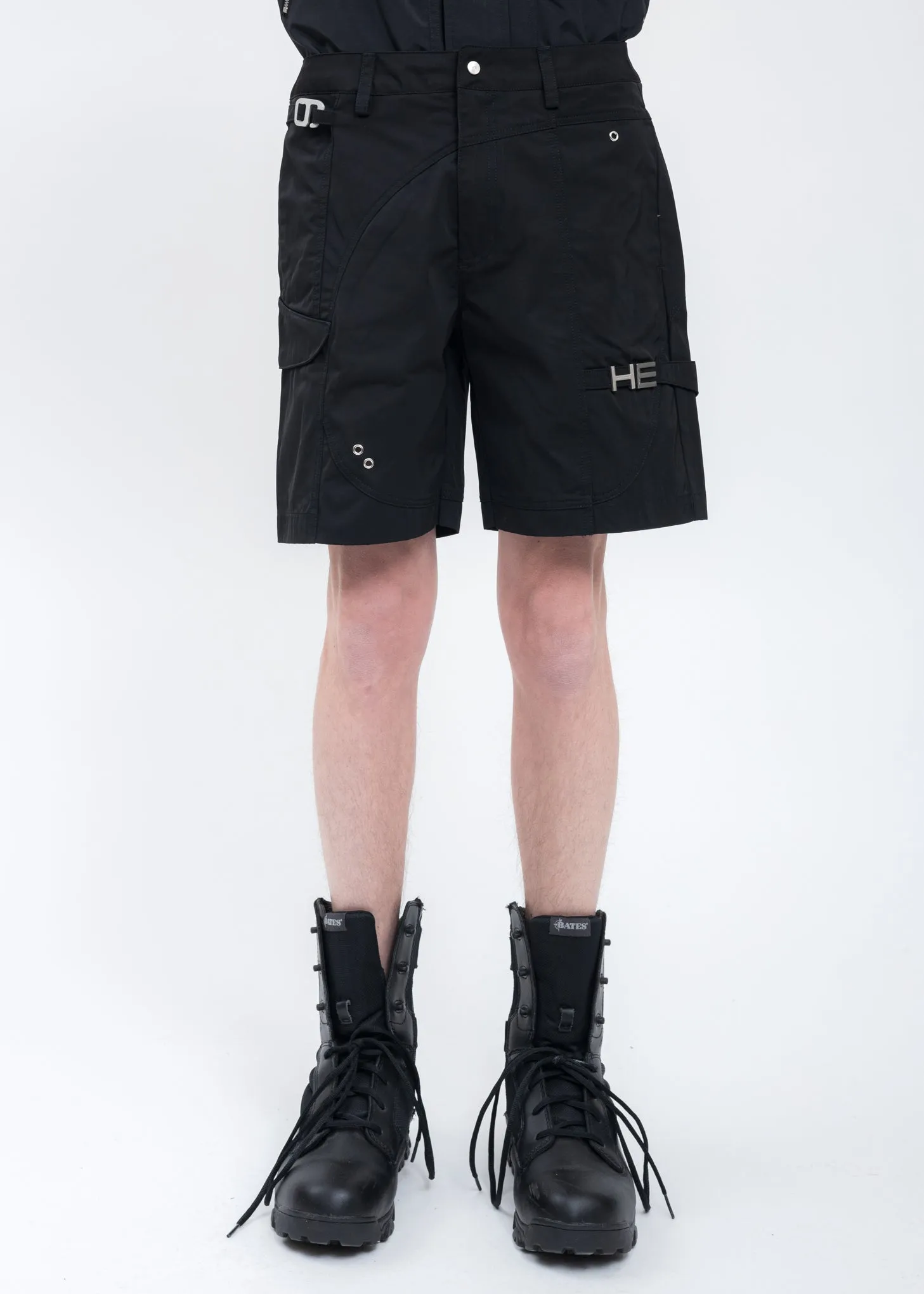 Black MINIMAL TWILL CARGO Shorts