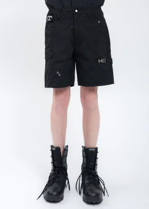 Black MINIMAL TWILL CARGO Shorts