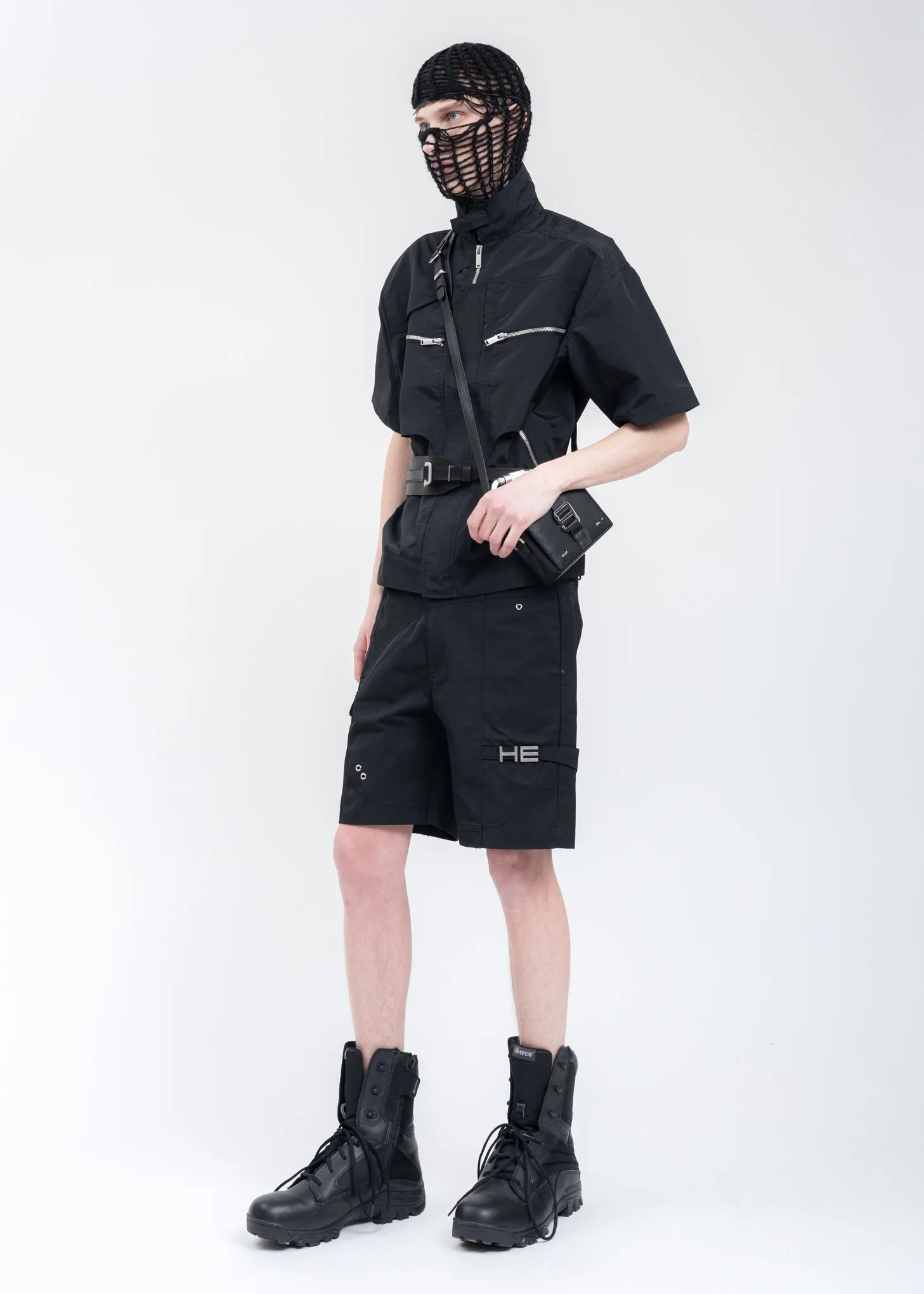 Black MINIMAL TWILL CARGO Shorts