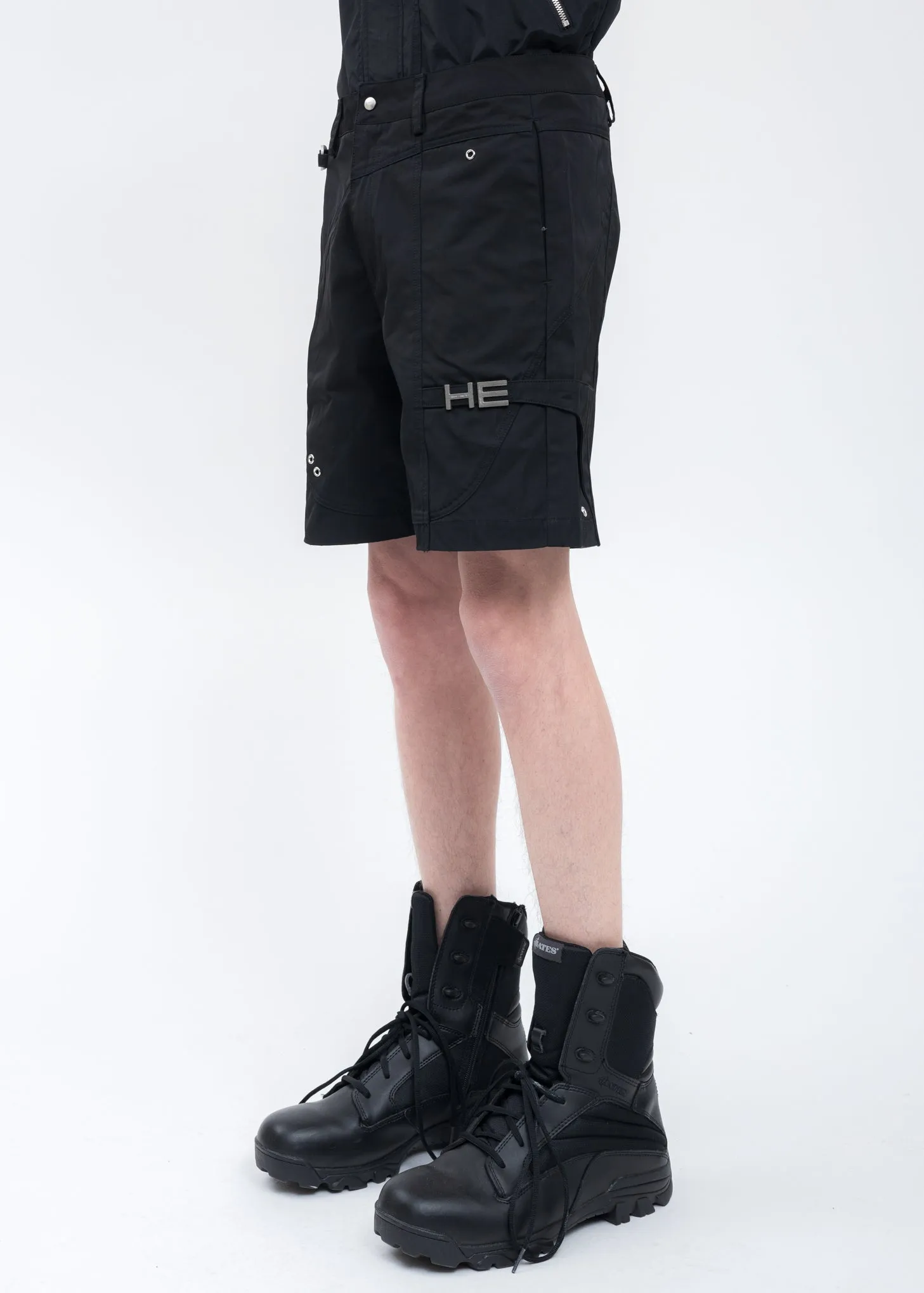 Black MINIMAL TWILL CARGO Shorts