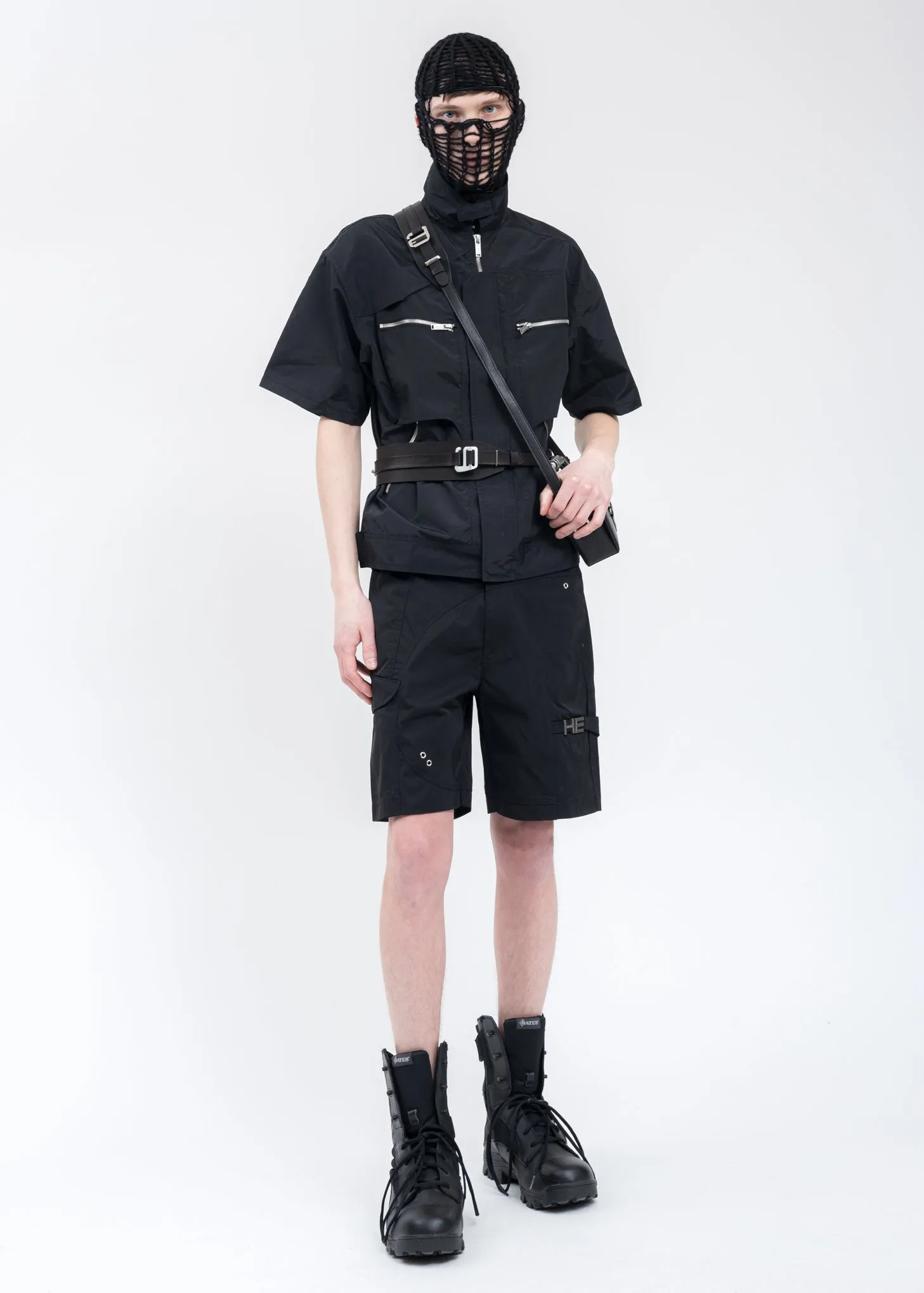 Black MINIMAL TWILL CARGO Shorts
