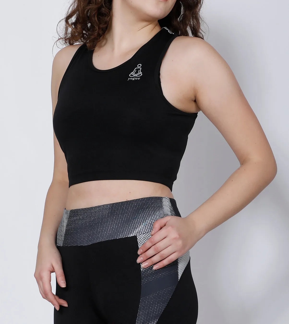 Black Silver Compression Top