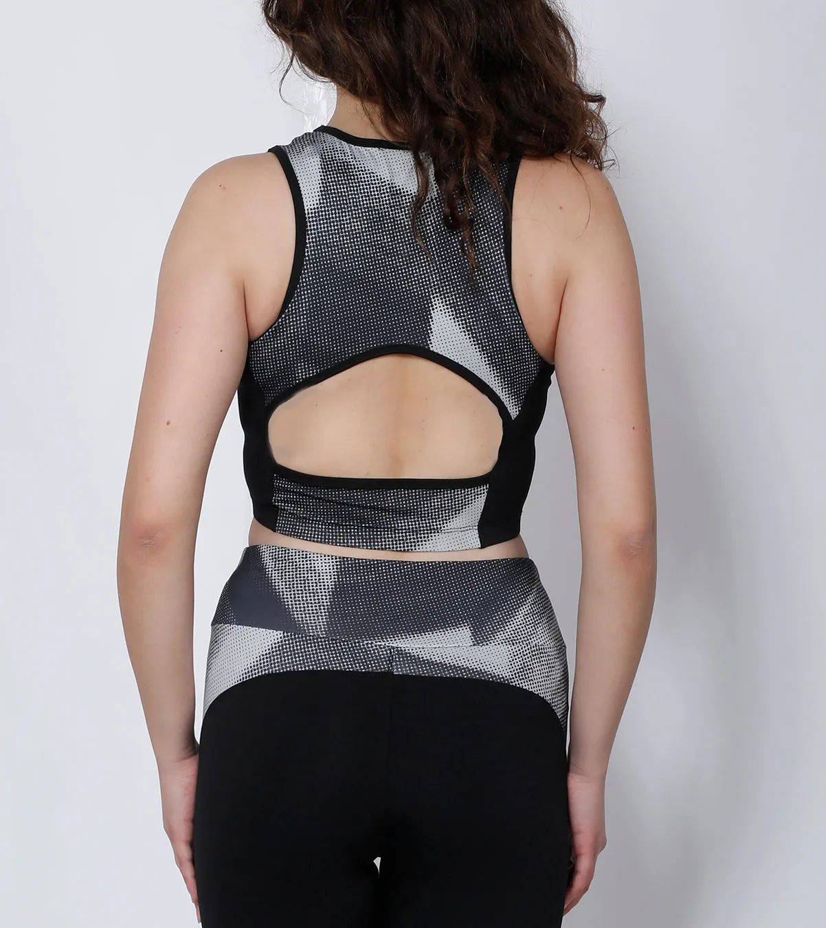 Black Silver Compression Top