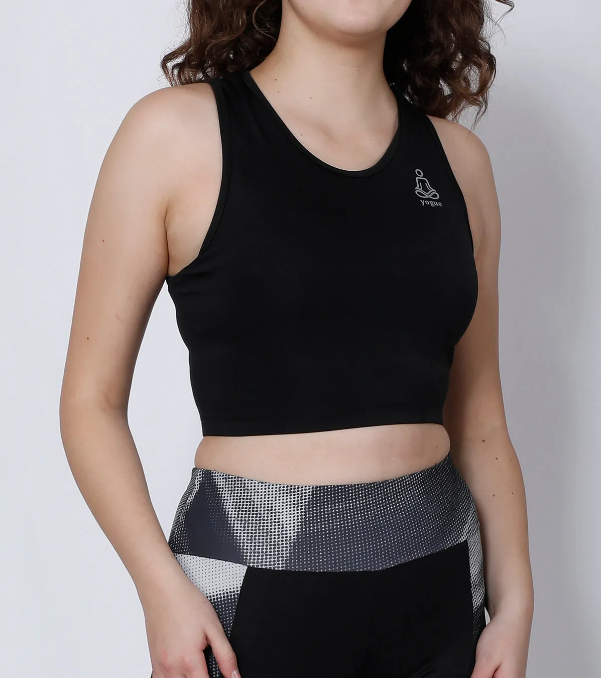 Black Silver Compression Top