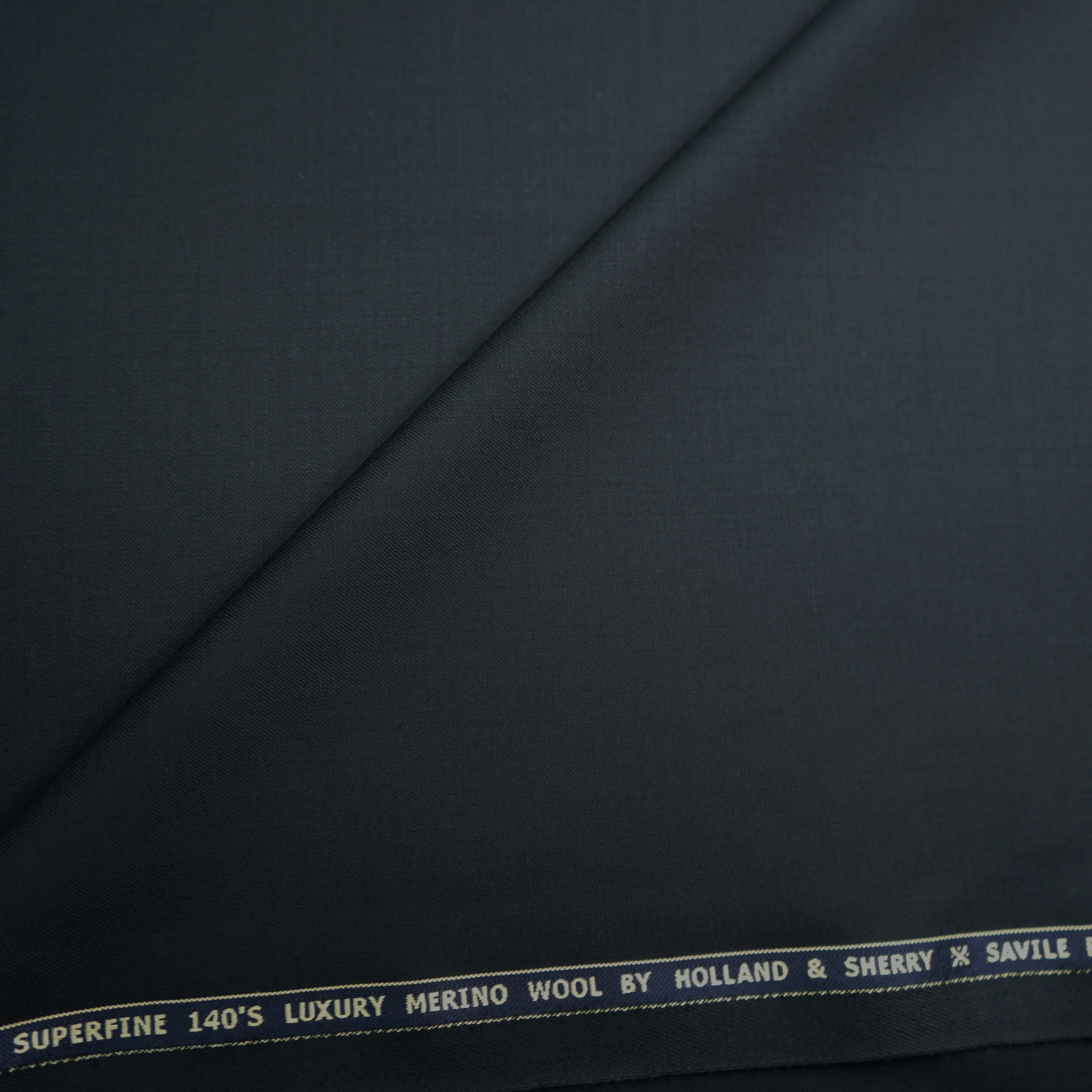 Black Solid Holland & Sherry Royal Mile Plains Suiting Fabric