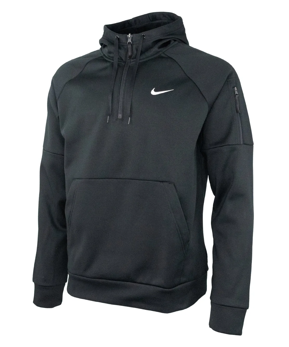 Black/Black/White - Nike men’s 1/4 zip fitness hoodie