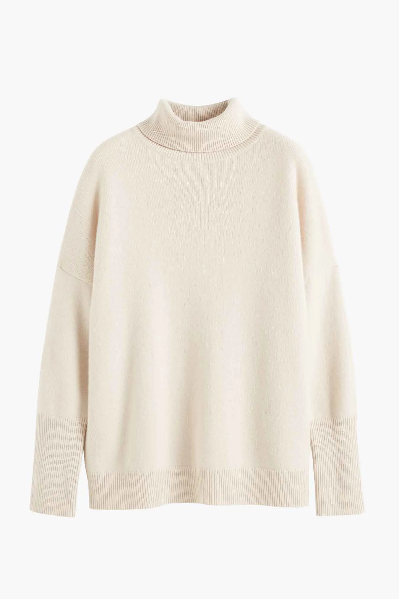 Bone Pure Cashmere Rollneck Sweater