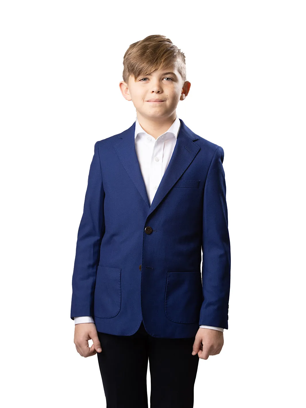 Boy's TR Patch Pocket Suit Blazer - Blue Pique