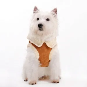 BROWN FURRY WINTER HARNESS VEST