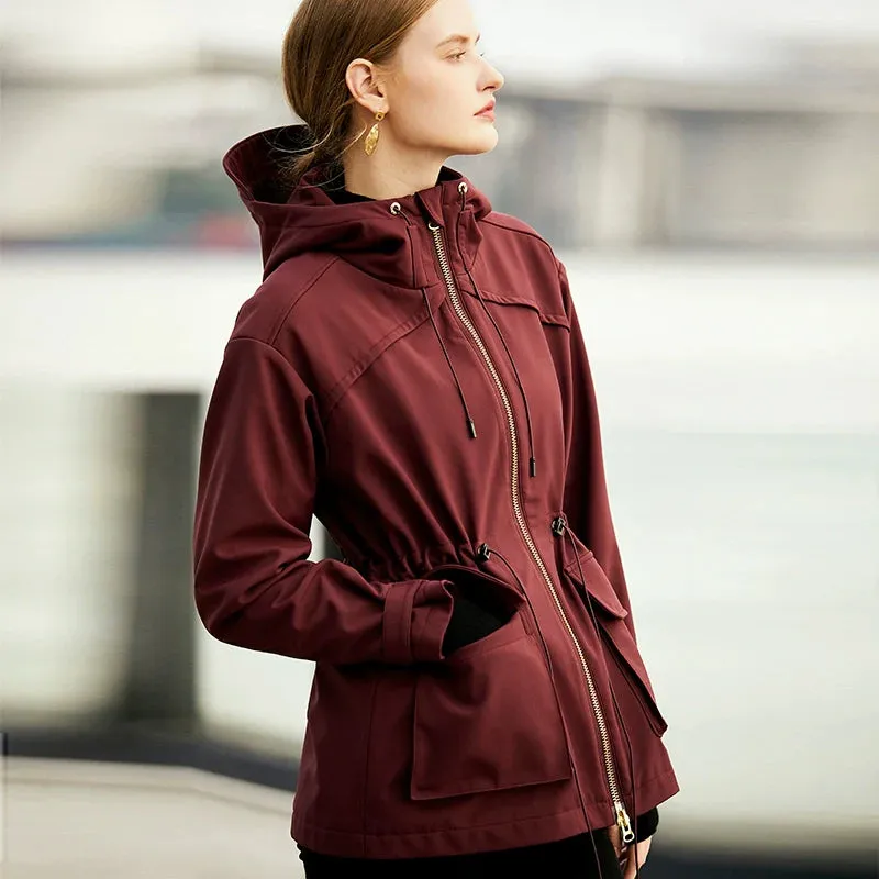 Burgundy Hooded Jacket