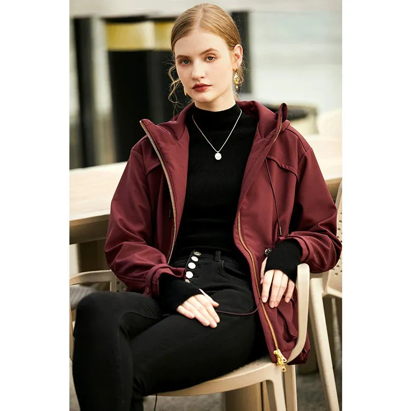 Burgundy Hooded Jacket
