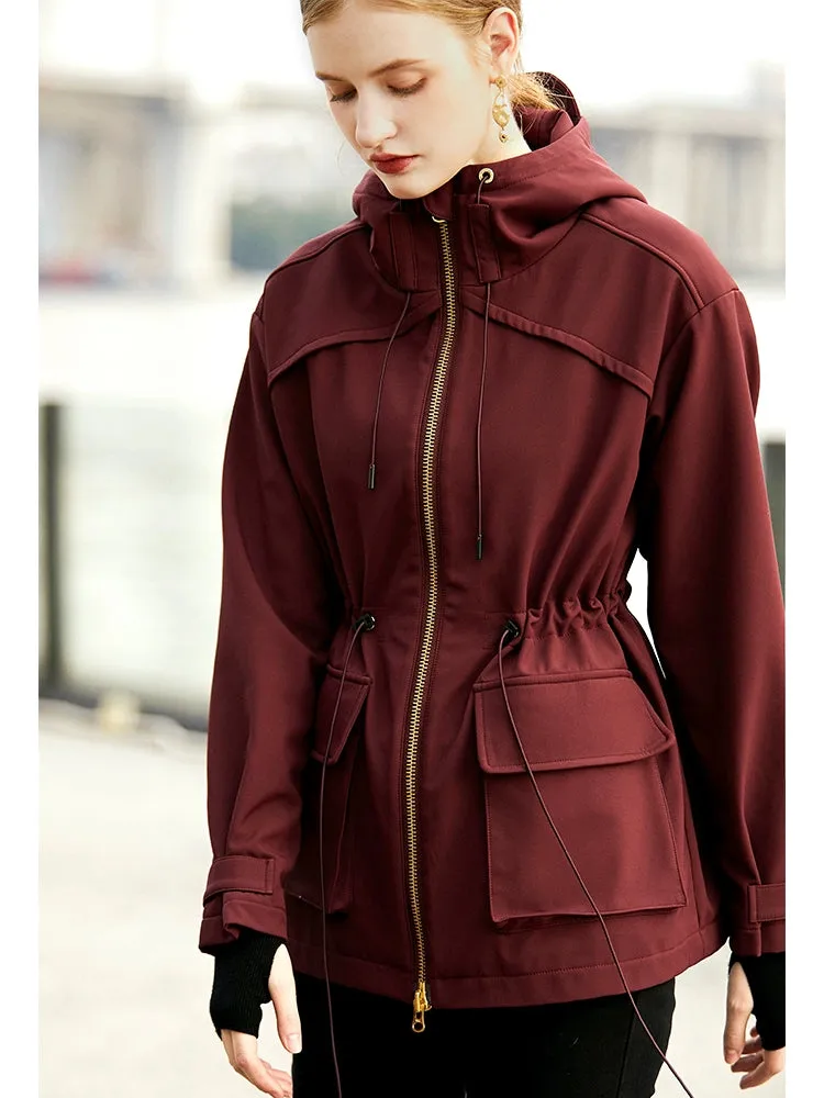 Burgundy Hooded Jacket