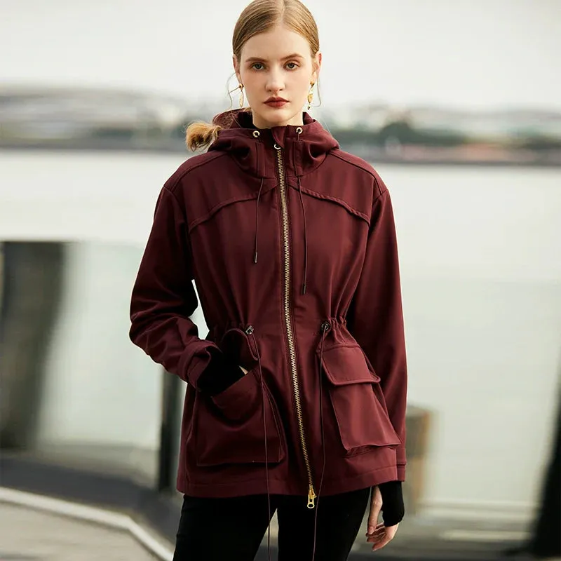Burgundy Hooded Jacket