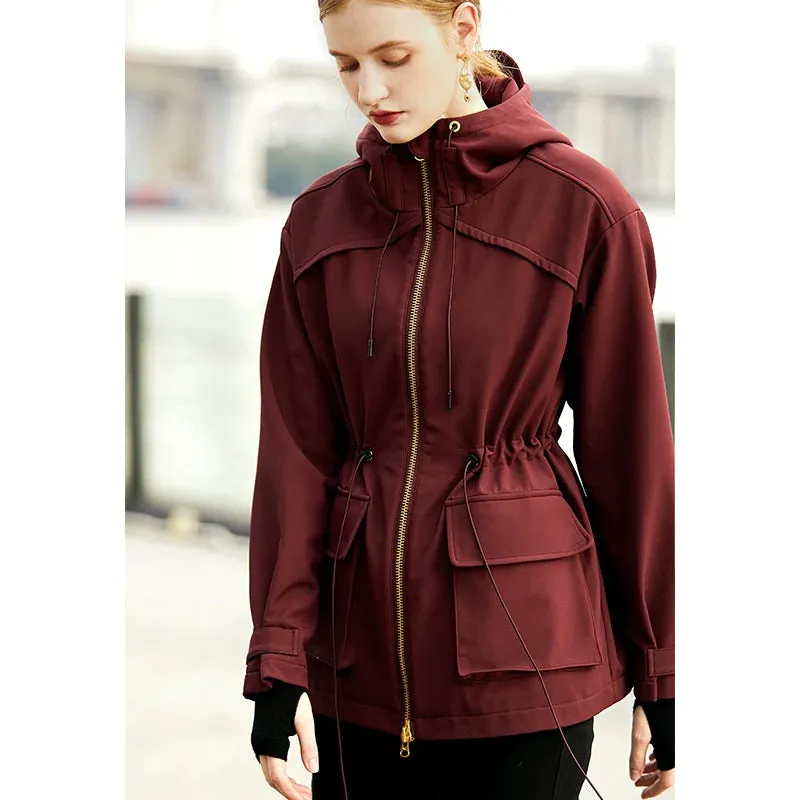 Burgundy Hooded Jacket