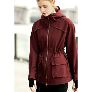 Burgundy Hooded Jacket