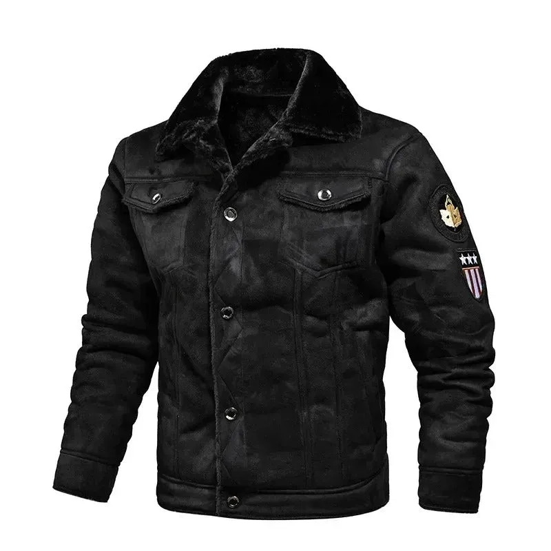 Carlos - Herfst en winter nieuwe oversized plus fluwelen dikke leren jas voor heren