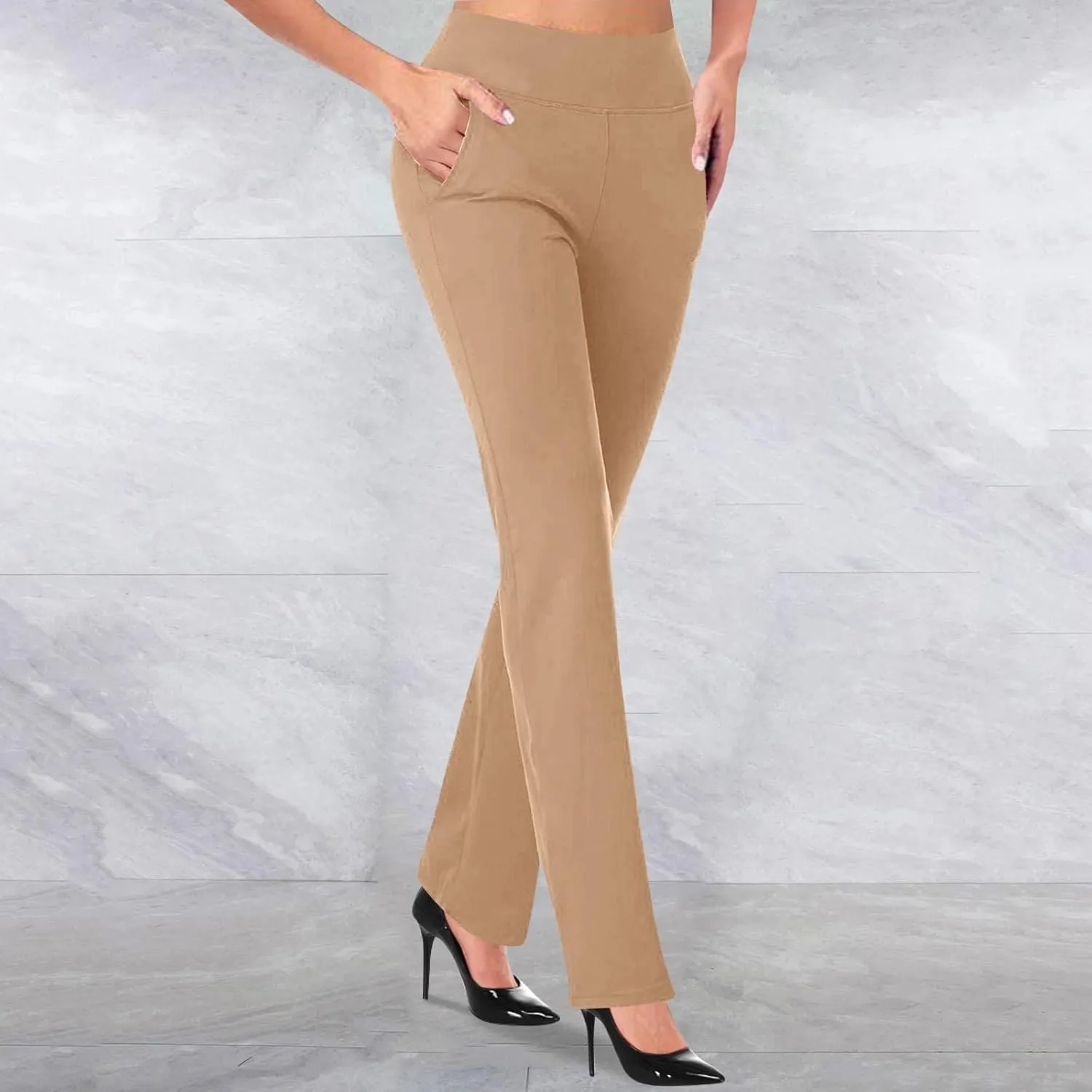 Casual Work Pants for Women High Waist Stretch Dress Pants Soft Comfy Athletic Workout Yoga Pants Business Trousers