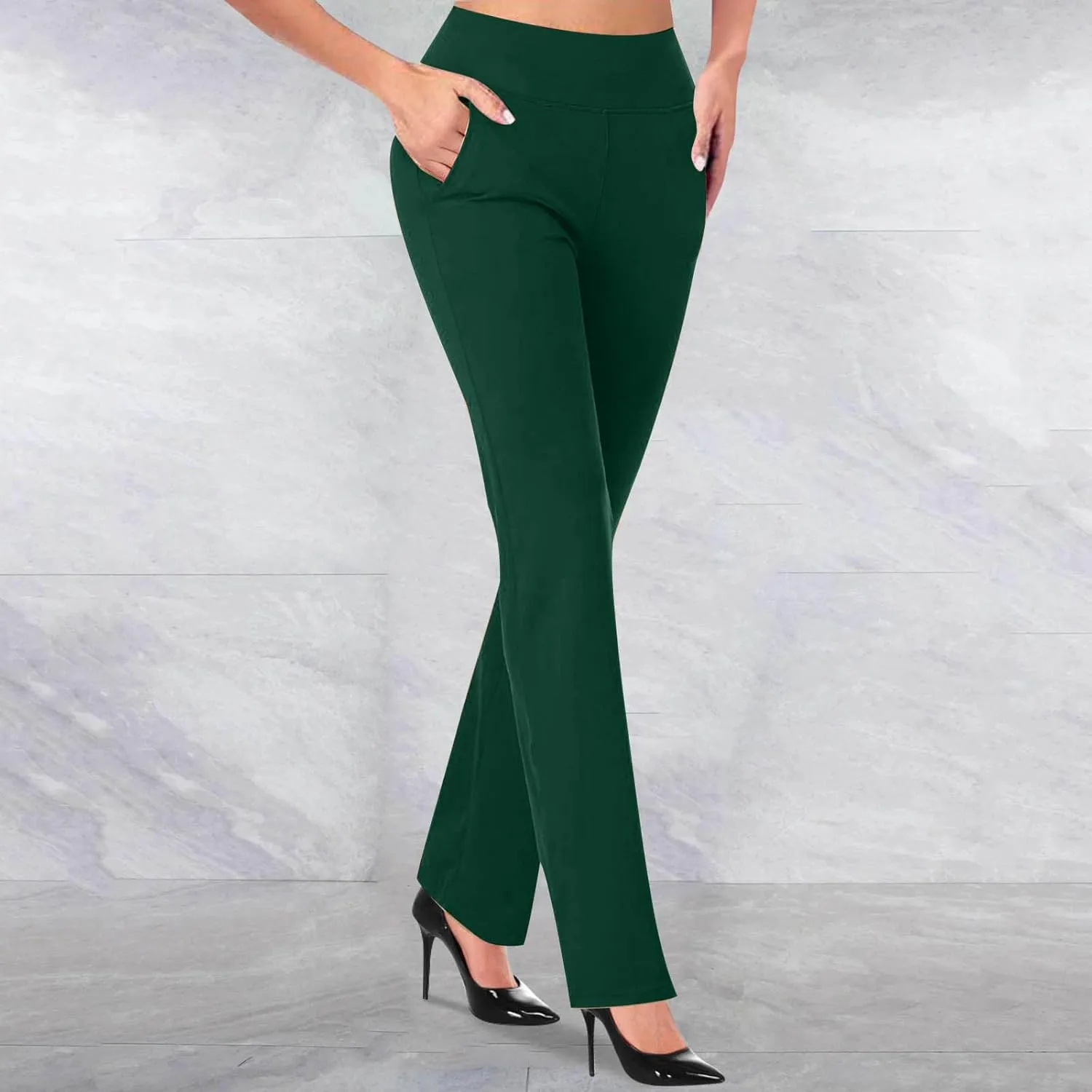 Casual Work Pants for Women High Waist Stretch Dress Pants Soft Comfy Athletic Workout Yoga Pants Business Trousers