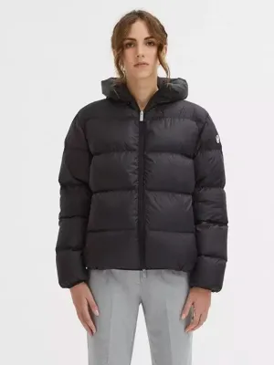 Centogrammi Chic White Hooded Feather Jacket