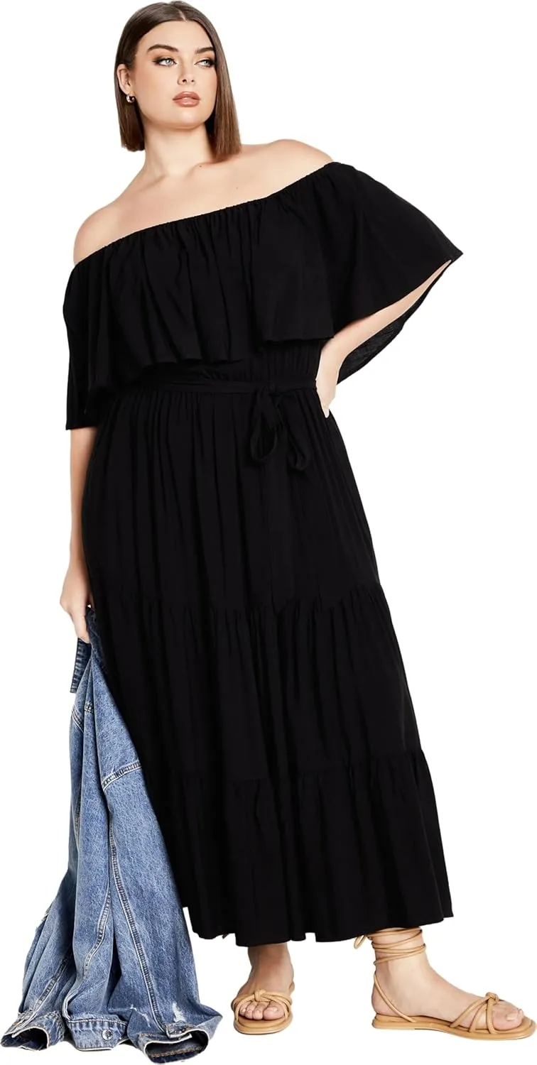 City Chic Women's Boardwalk Plain Maxi Dress