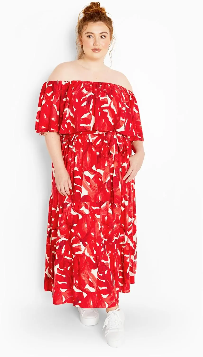 City Chic Women's Maxi Dress-Boardwalk Print