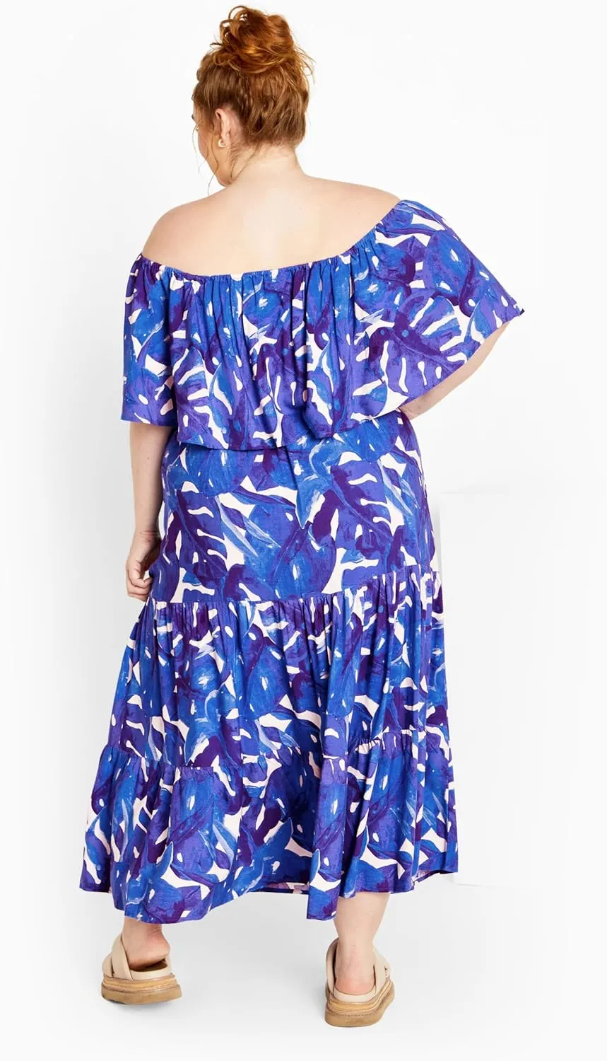 City Chic Women's Maxi Dress-Boardwalk Print