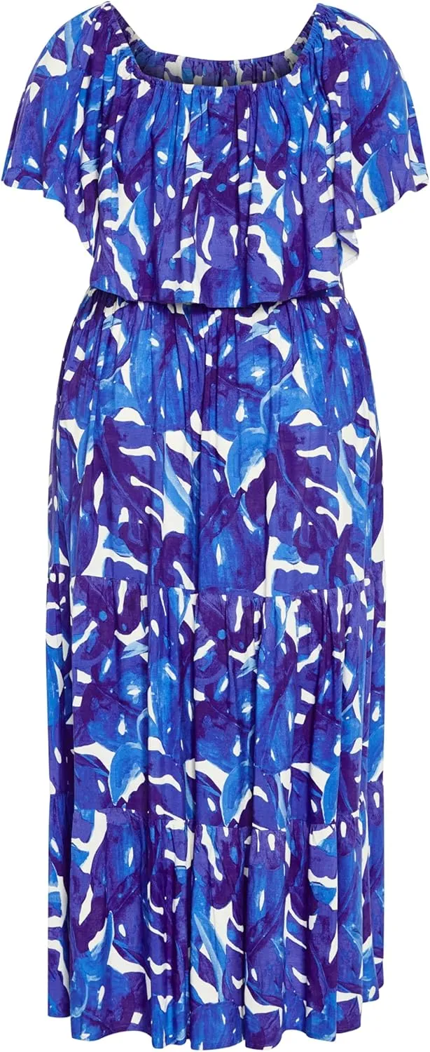 City Chic Women's Maxi Dress-Boardwalk Print