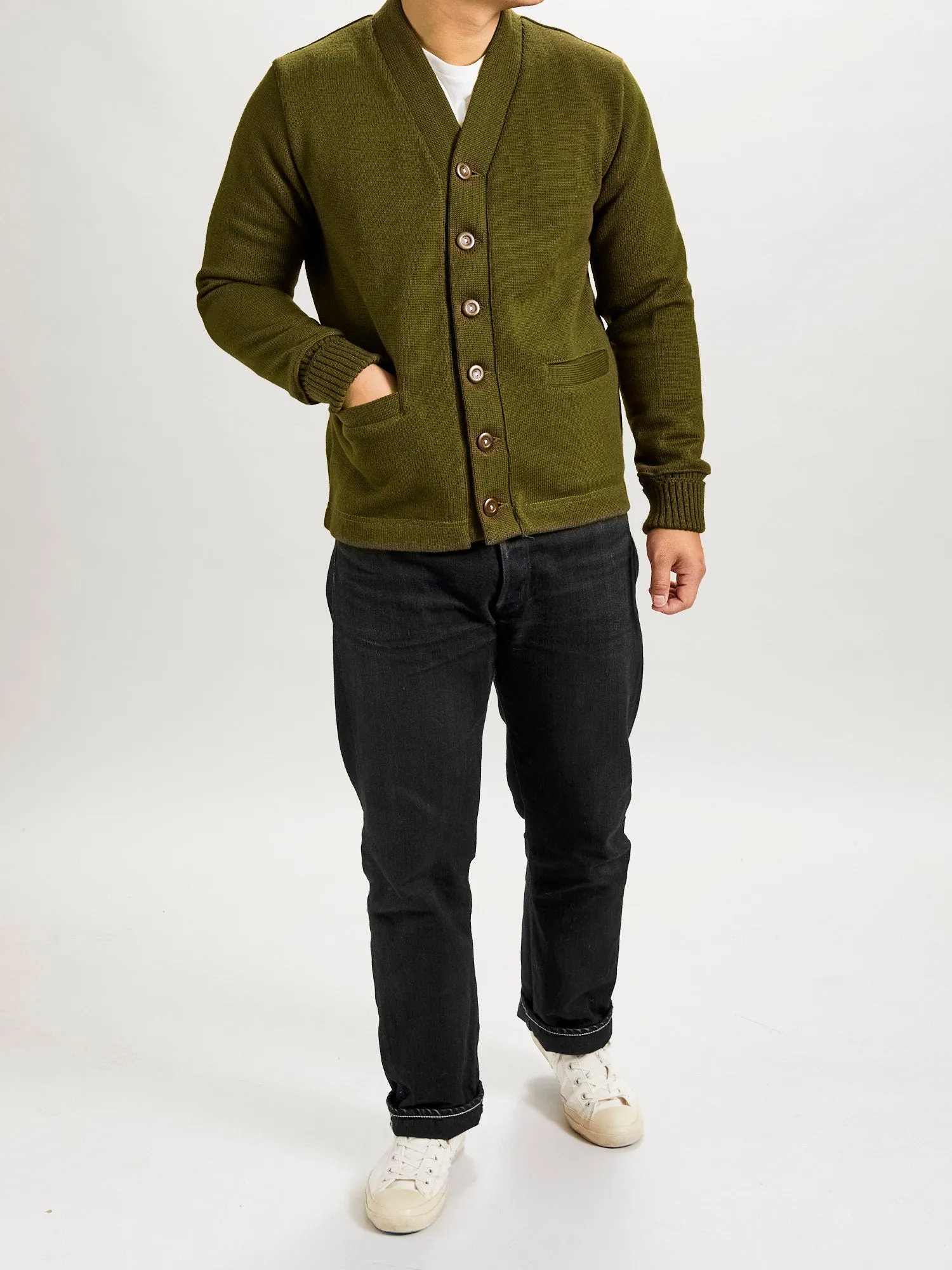 Classic Cardigan in Loden
