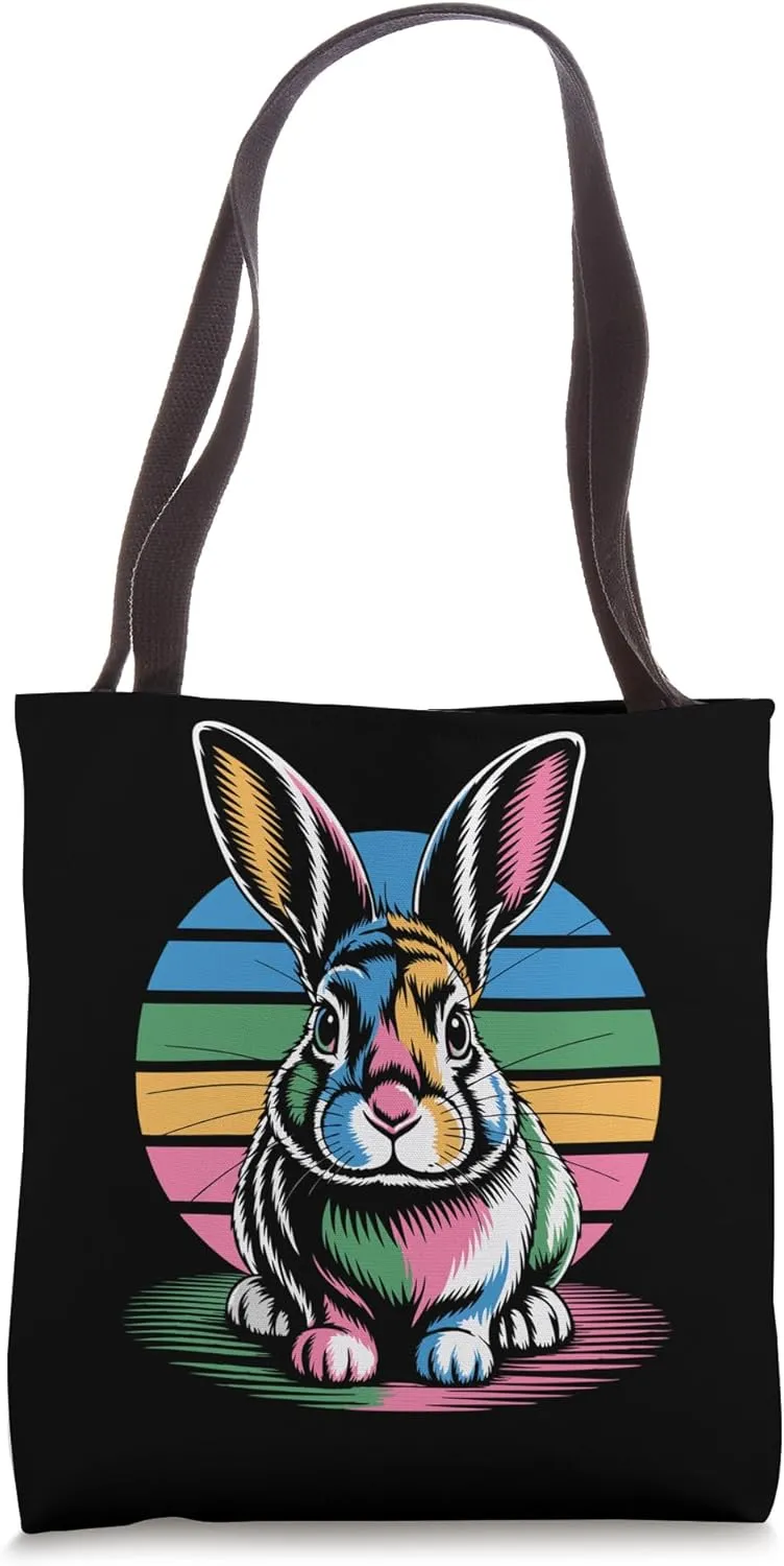 Colorful Rabbit Tote Bag