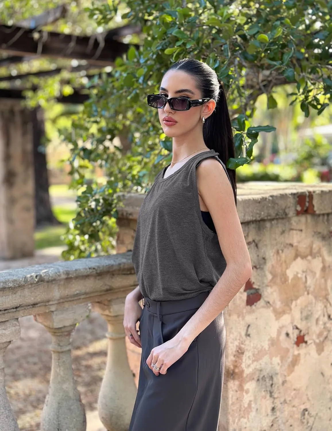 Deyeek Post Shoulder Surgery Shirts for Women Tear Away Snap Button Rotator Cuff Shirt Mastectomy Chemo Port Access Tank Tops