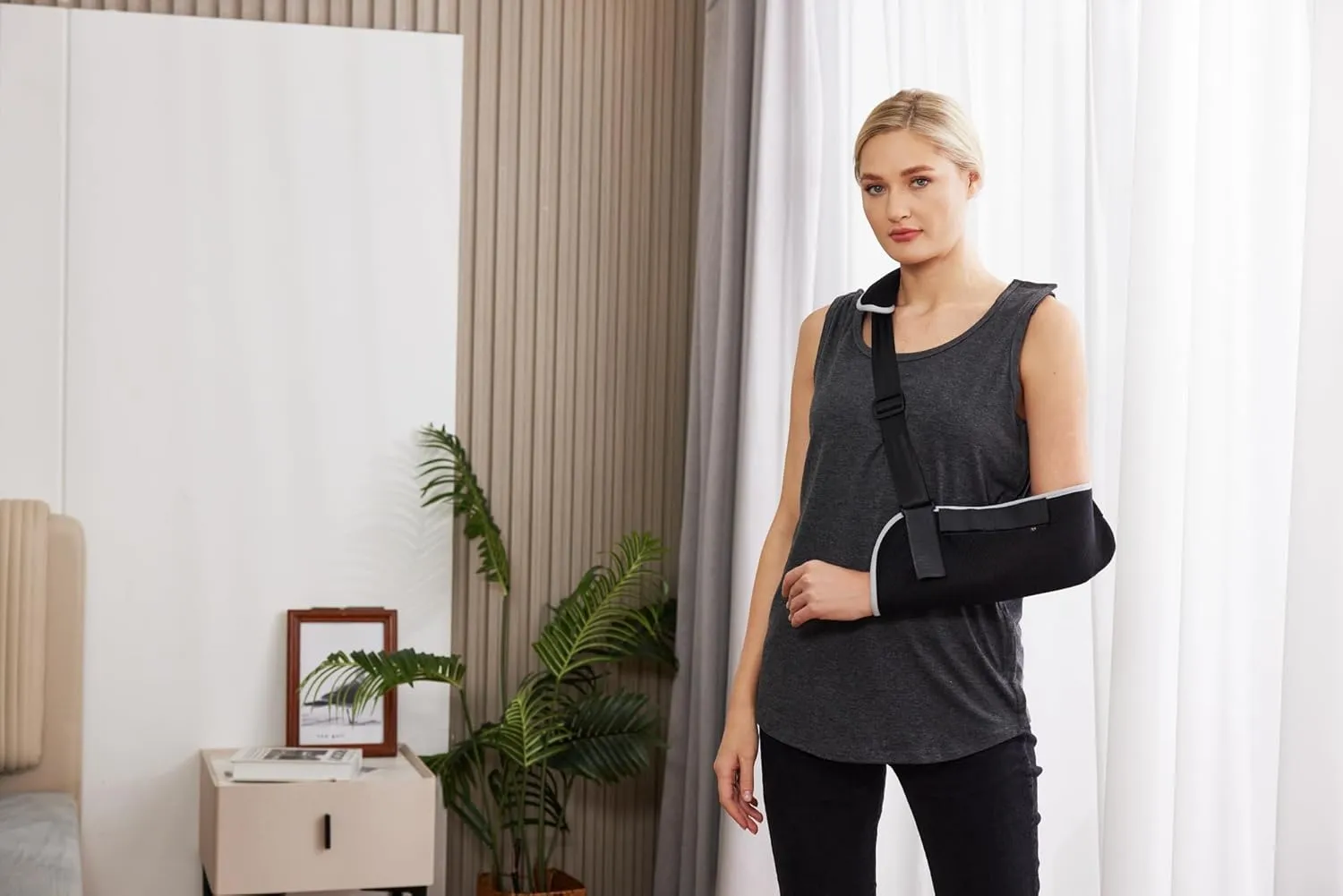 Deyeek Post Shoulder Surgery Shirts for Women Tear Away Snap Button Rotator Cuff Shirt Mastectomy Chemo Port Access Tank Tops