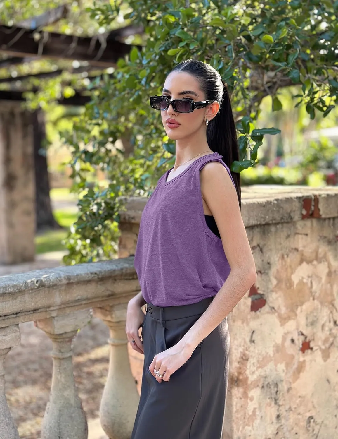 Deyeek Post Shoulder Surgery Shirts for Women Tear Away Snap Button Rotator Cuff Shirt Mastectomy Chemo Port Access Tank Tops