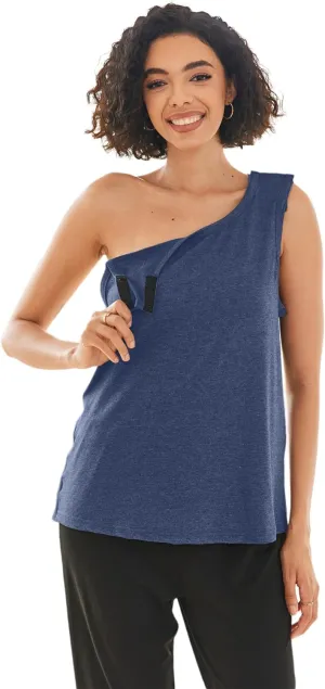 Deyeek Post Shoulder Surgery Shirts for Women Tear Away Snap Button Rotator Cuff Shirt Mastectomy Chemo Port Access Tank Tops