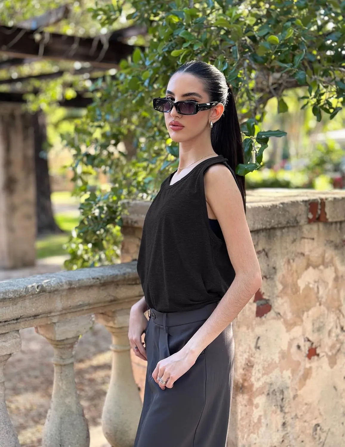 Deyeek Post Shoulder Surgery Shirts for Women Tear Away Snap Button Rotator Cuff Shirt Mastectomy Chemo Port Access Tank Tops