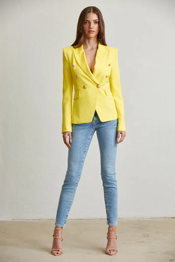 Elegant Gold Button Blazer