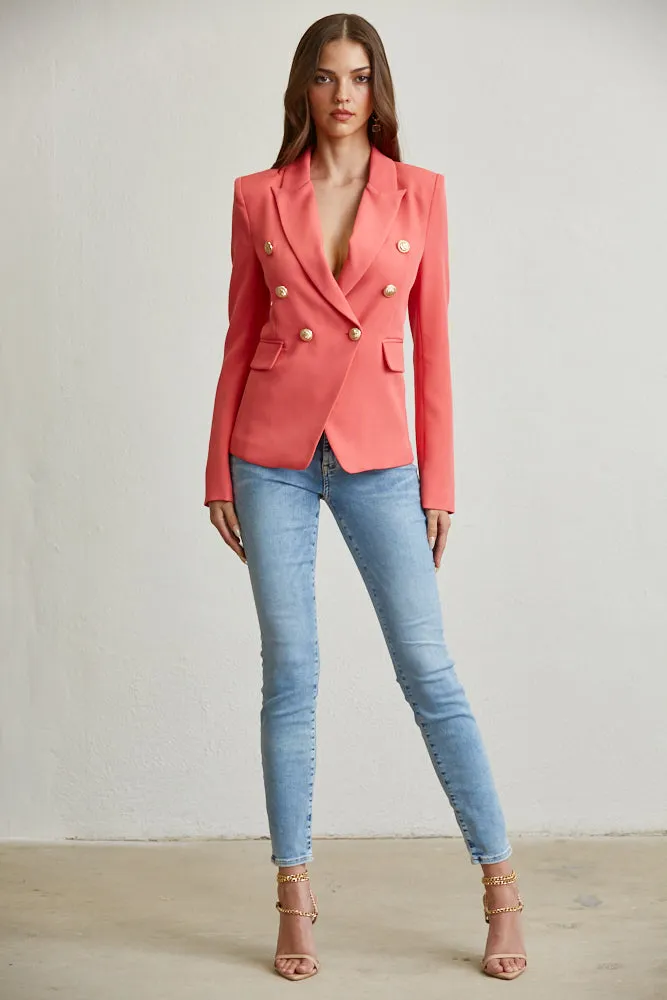 Elegant Gold Button Blazer