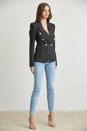 Elegant Gold Button Blazer