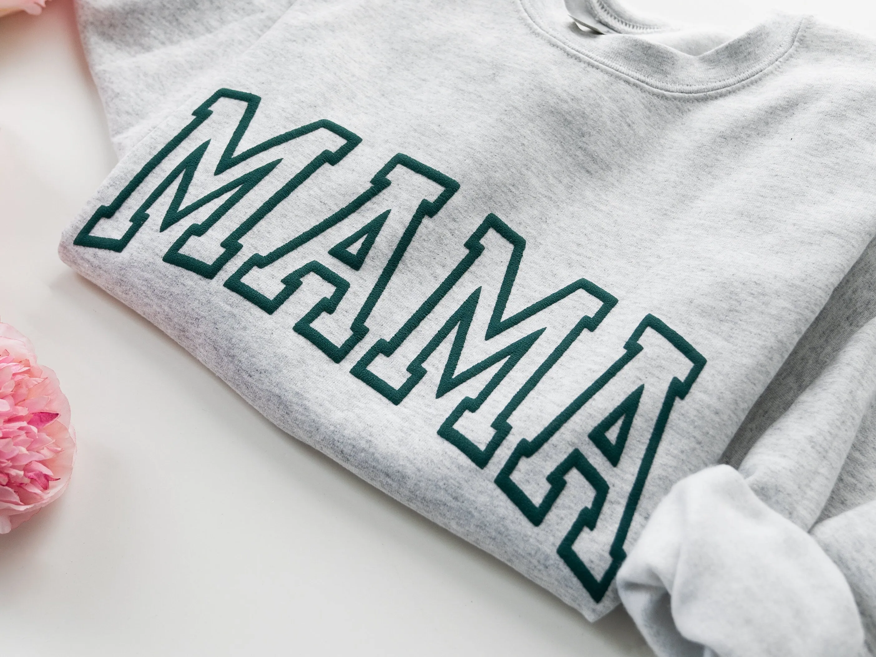 Embossed Mama Varsity Letters Sweatshirt