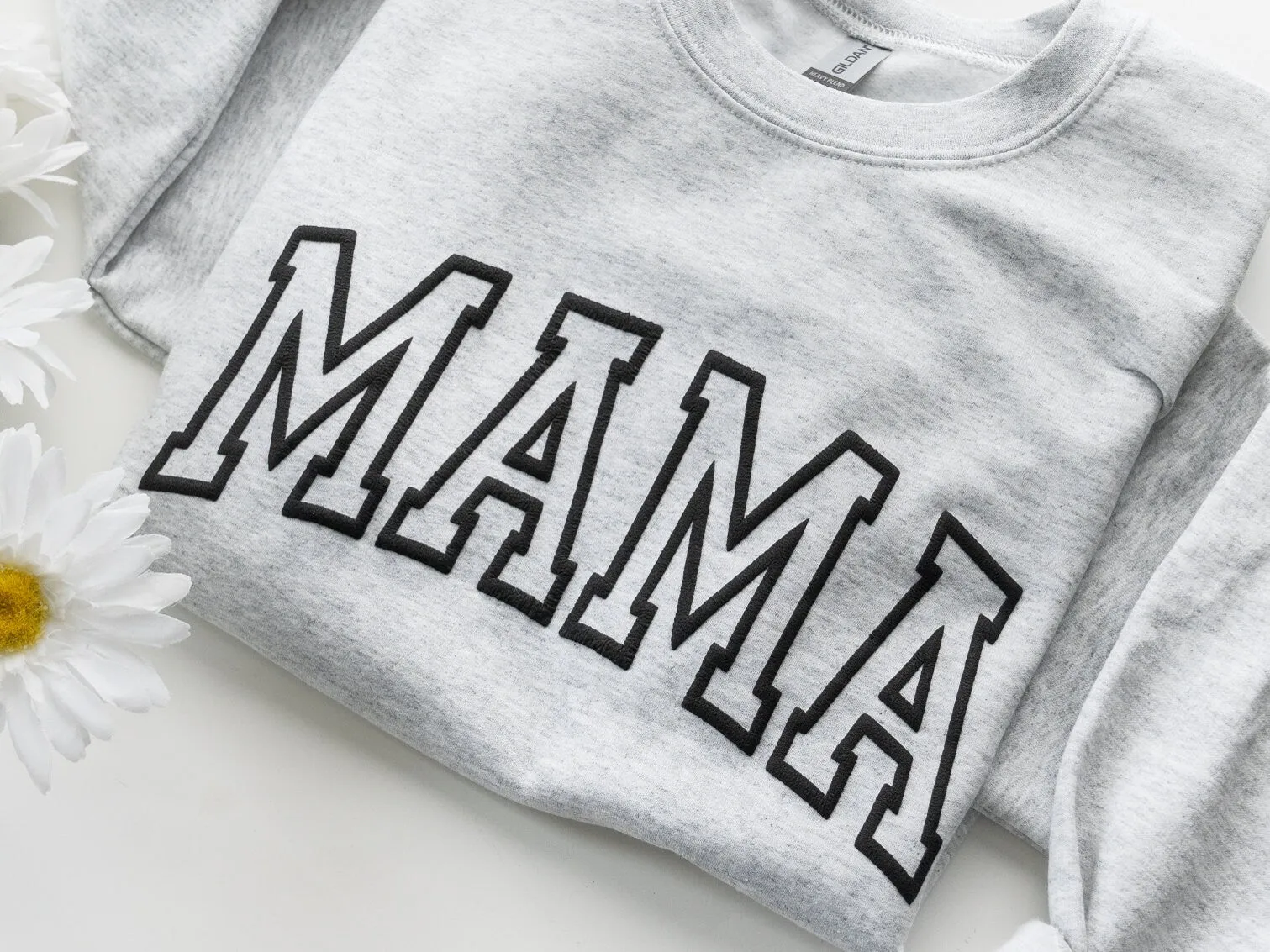Embossed Mama Varsity Letters Sweatshirt