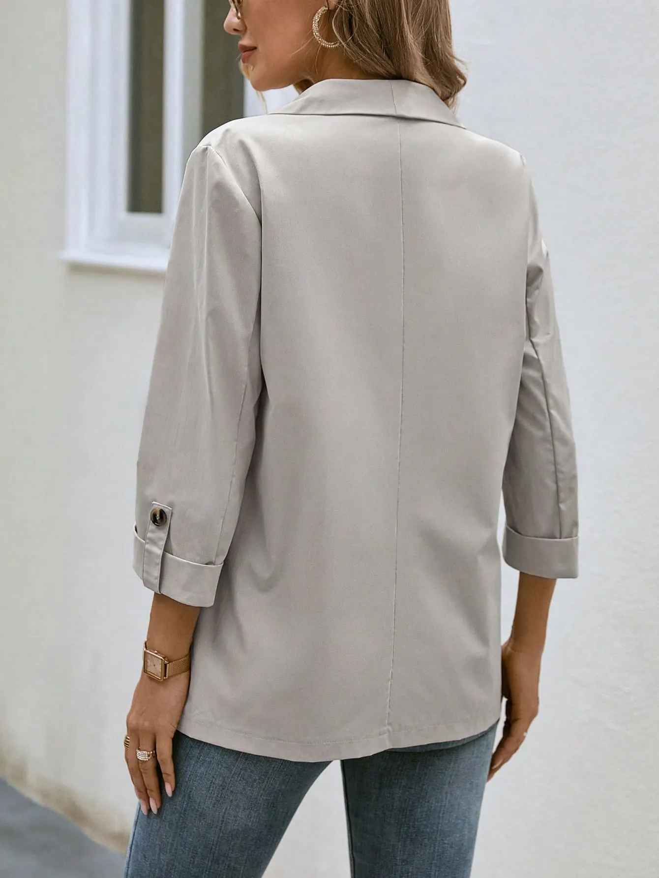 Frenchy Shawl Collar Single Button Blazer