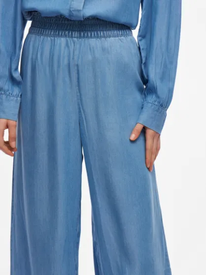Givani Wide Leg Pants - Light Blue Denim