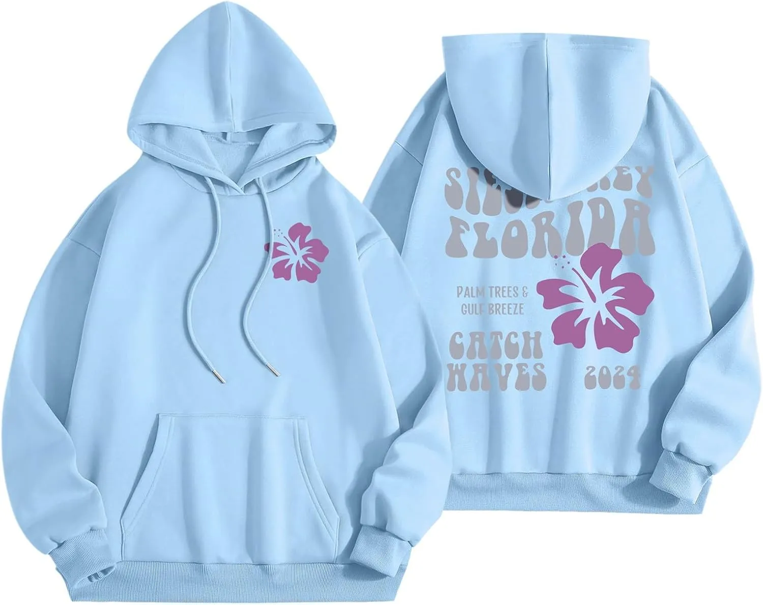 Graphic Hoodies for Women Womens Pink pom Puff Hoodie Y2K Preppy Oversized Sweatshirt for Teen Girls Long Sleeve Drawstring Pullover Hoodies FZ20-Blue Small